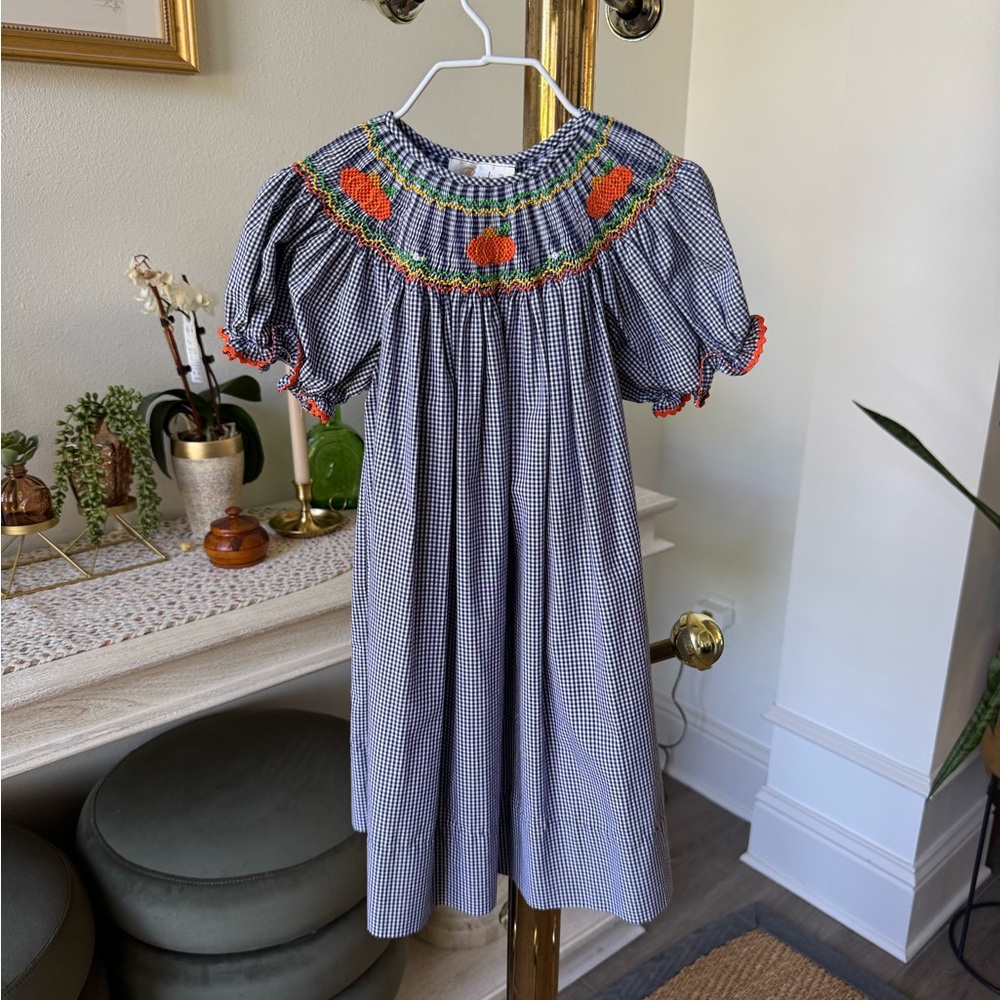 Rosalina Smocked Fall Gingham Toddler Dress
